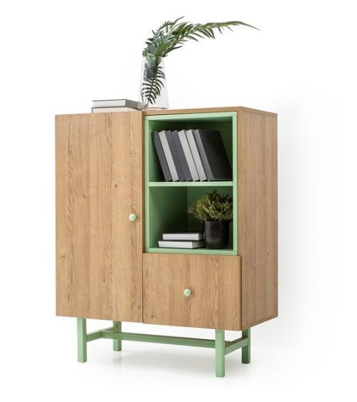 Bibliothèque - armoire AMARA 90 cm bois