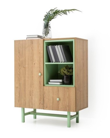 Bibliothèque - armoire AMARA 90 cm bois