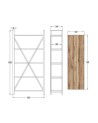 Bibliothèque ILYA 90 cm bois et métal noir