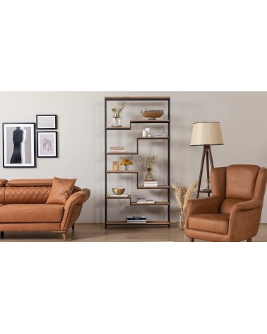 Bibliothèque ANTERES 100 cm bois et métal noir