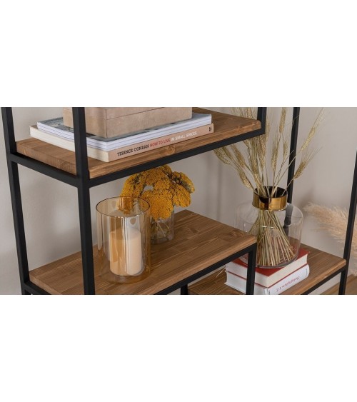 Bibliothèque ANTERES 100 cm bois et métal noir