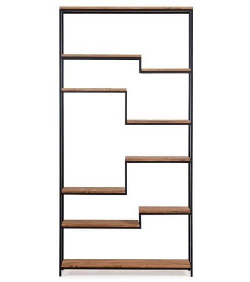 Bibliothèque ANTERES 100 cm bois et métal noir