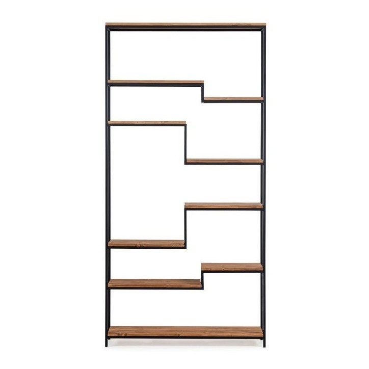 Bibliothèque ANTERES 100 cm bois et métal noir