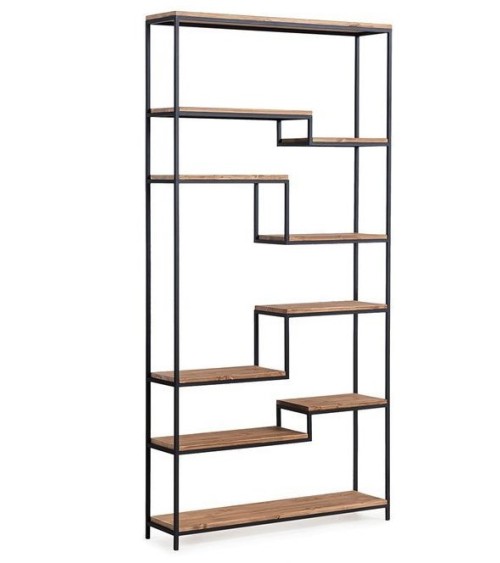 Bibliothèque ANTERES 100 cm bois et métal noir