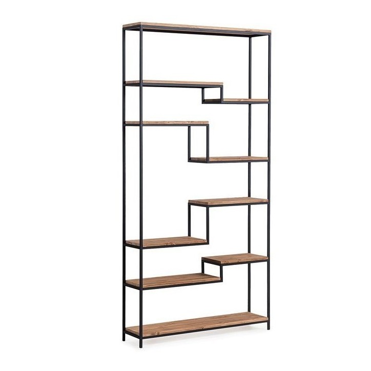 Bibliothèque ANTERES 100 cm bois et métal noir