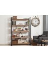 Bibliothèque COSMO 130 cm bois et métal noir