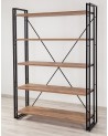 Bibliothèque COSMO 130 cm bois et métal noir