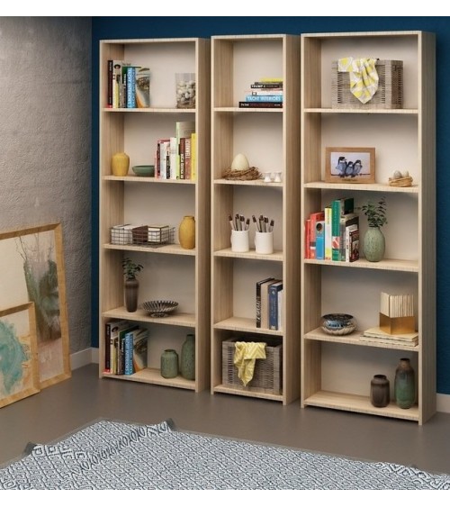 Bibliothèque CLARITA 56 cm + 38 cm + 56 cm bois
