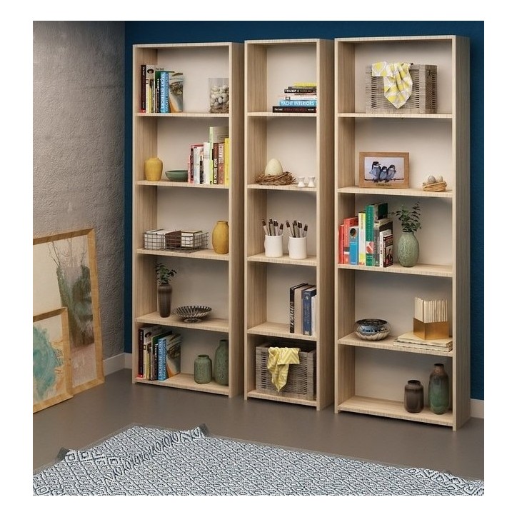 Bibliothèque CLARITA 56 cm + 38 cm + 56 cm bois