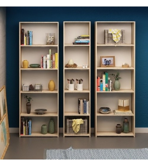 Bibliothèque CLARITA 56 cm + 38 cm + 56 cm bois