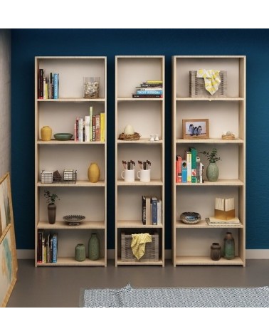 Bibliothèque CLARITA 56 cm + 38 cm + 56 cm bois