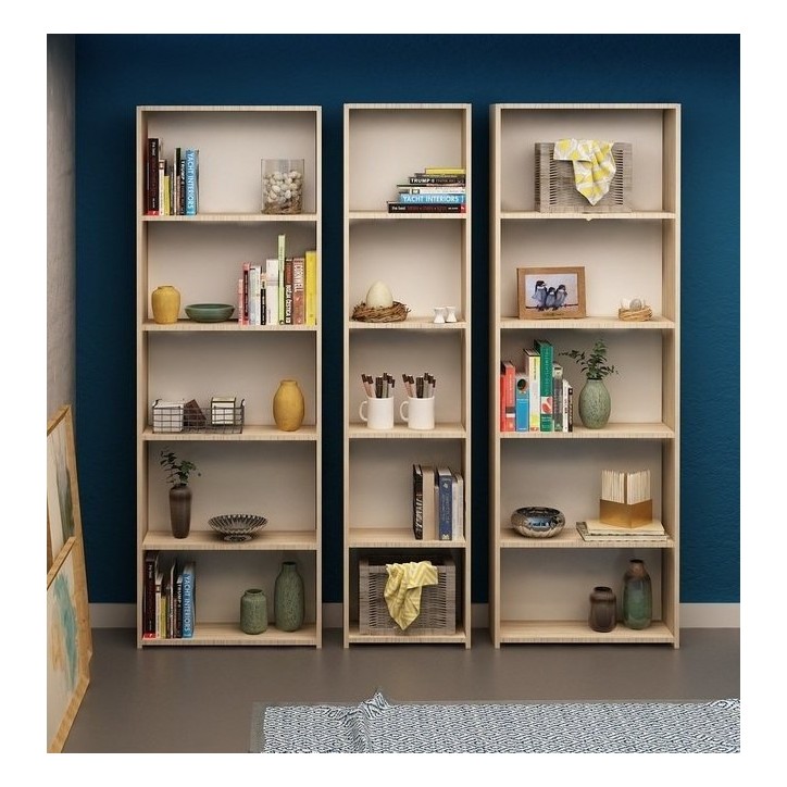 Bibliothèque CLARITA 56 cm + 38 cm + 56 cm bois