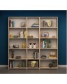 Bibliothèque CLARITA 56 cm + 38 cm + 56 cm bois