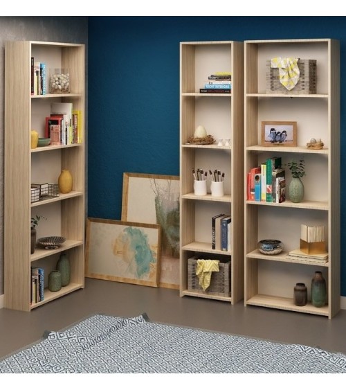 Bibliothèque CLARITA 56 cm + 38 cm + 56 cm bois