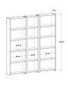 Bibliothèque CLARITA 56 cm + 38 cm + 56 cm bois