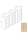 Bibliothèque CLARITA 56 cm + 38 cm + 56 cm bois