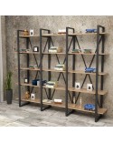 Bibliothèque IRONE 220 CM bois et métal