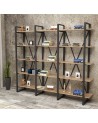 Bibliothèque IRONE 220 CM bois et métal