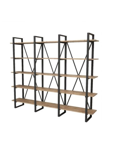 Bibliothèque IRONE 220 CM bois et métal