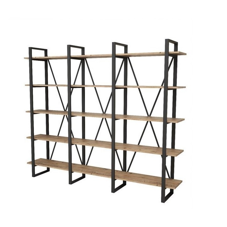 Bibliothèque IRONE 220 CM bois et métal