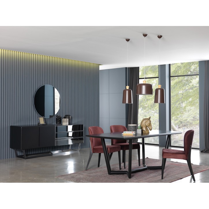 Buffet  DAVIA , 207 cm noir