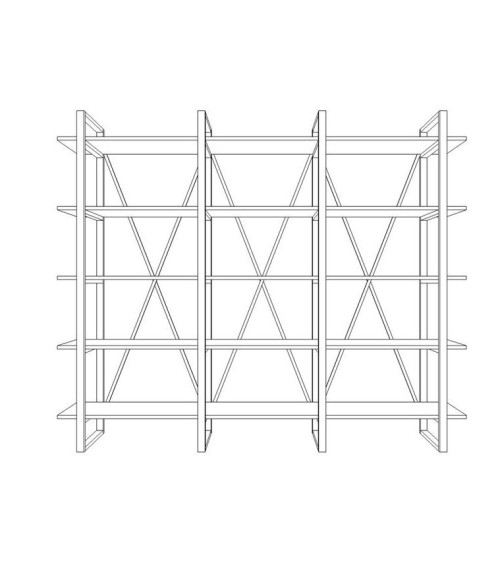 Bibliothèque IRONE 220 CM bois et métal