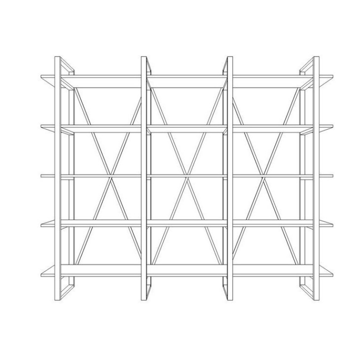 Bibliothèque IRONE 220 CM bois et métal