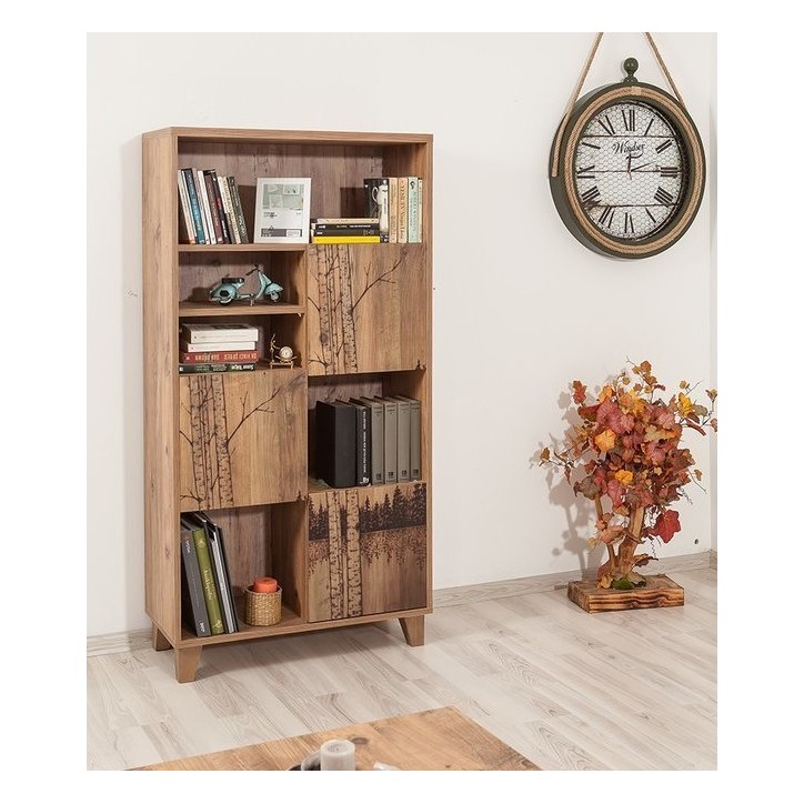 Bibliothèque FLORE 753 bois et motifs 80 cm Bibliothèque FLORE 753 bois et motifs 80 cm