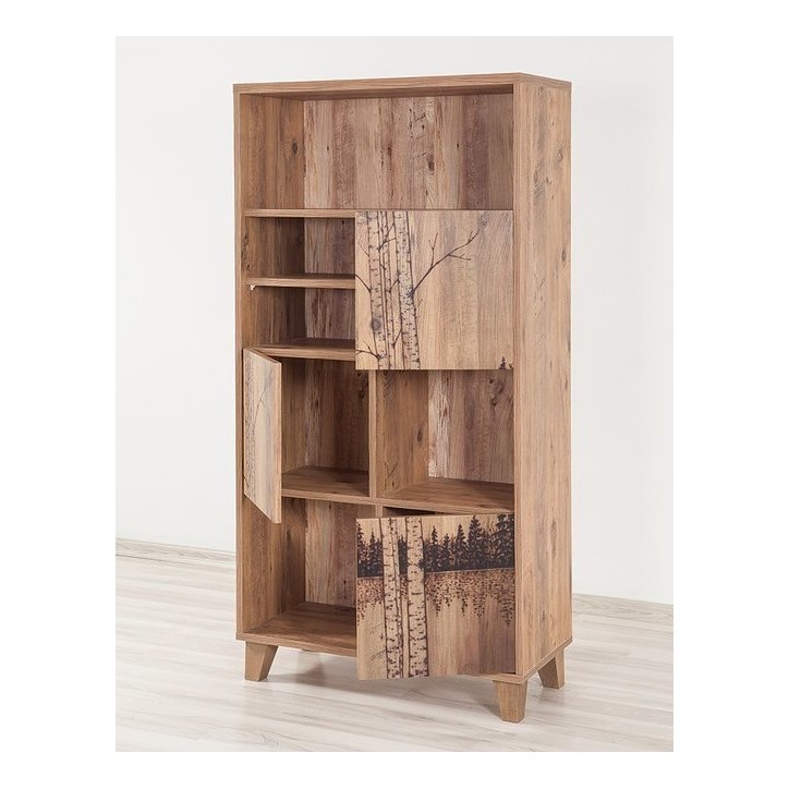Bibliothèque FLORE 753 bois et motifs 80 cm Bibliothèque FLORE 753 bois et motifs 80 cm