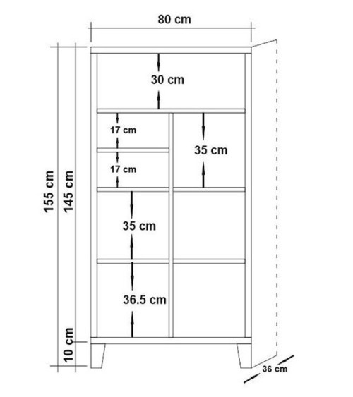 Bibliothèque FLORE 753 bois et motifs 80 cm