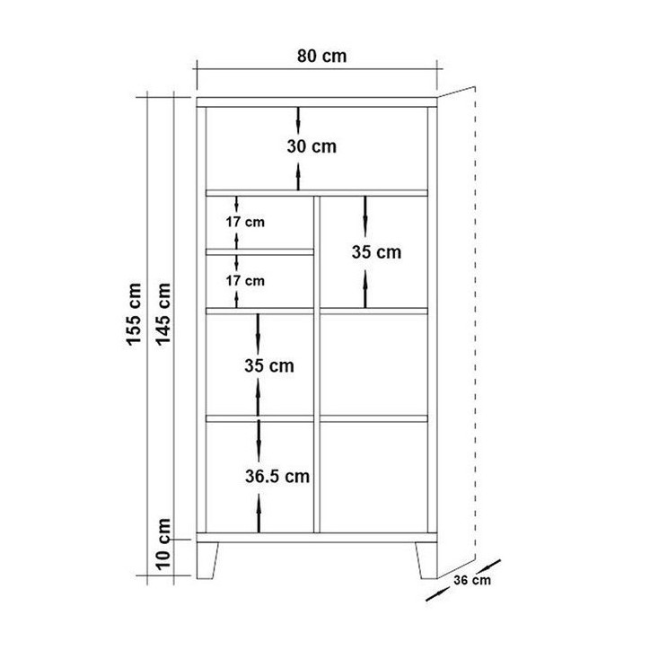 Bibliothèque FLORE 753 bois et motifs 80 cm Bibliothèque FLORE 753 bois et motifs 80 cm