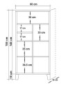 Bibliothèque FLORE 753 bois et motifs 80 cm