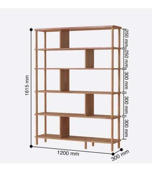 Bibliothèque DEMONTHA 120 x 161 CM hêtre