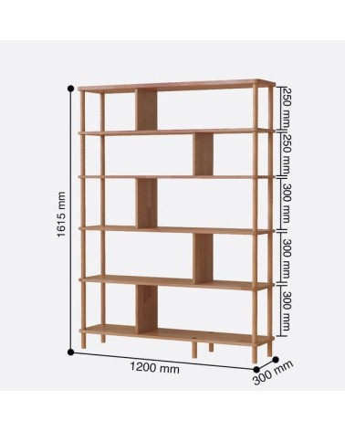 Bibliothèque DEMONTHA 120 x 161 CM hêtre