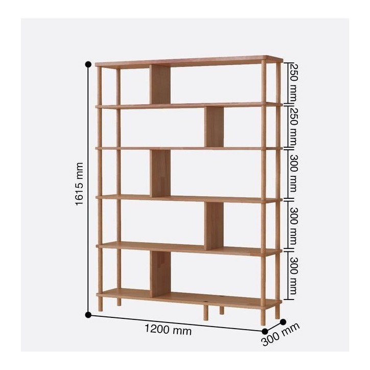Bibliothèque DEMONTHA 120 x 161 CM hêtre