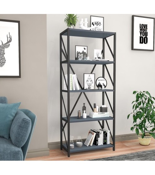 Bibliothèque ESER Anthracite 64 cm