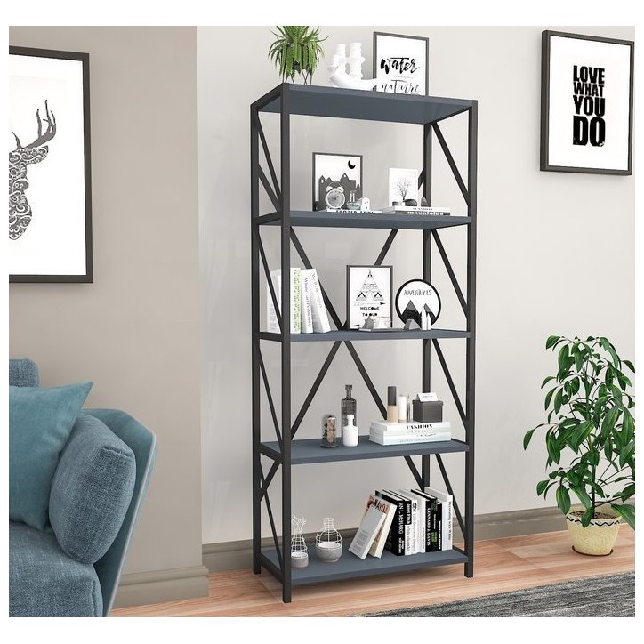 Bibliothèque ESER Anthracite 64 cm