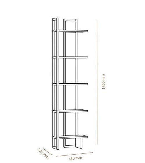 Bibliothèque ALICE Noir 45 cm