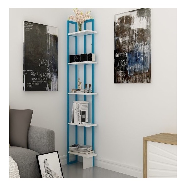 Bibliothèque ALICE Bleu - blanc 45 cm