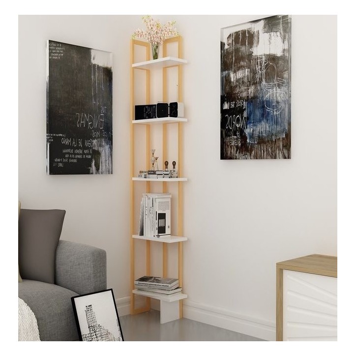 Bibliothèque ALICE Doré - blanc 45 cm