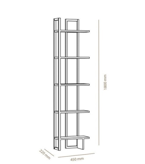 Bibliothèque ALICE Doré - blanc 45 cm