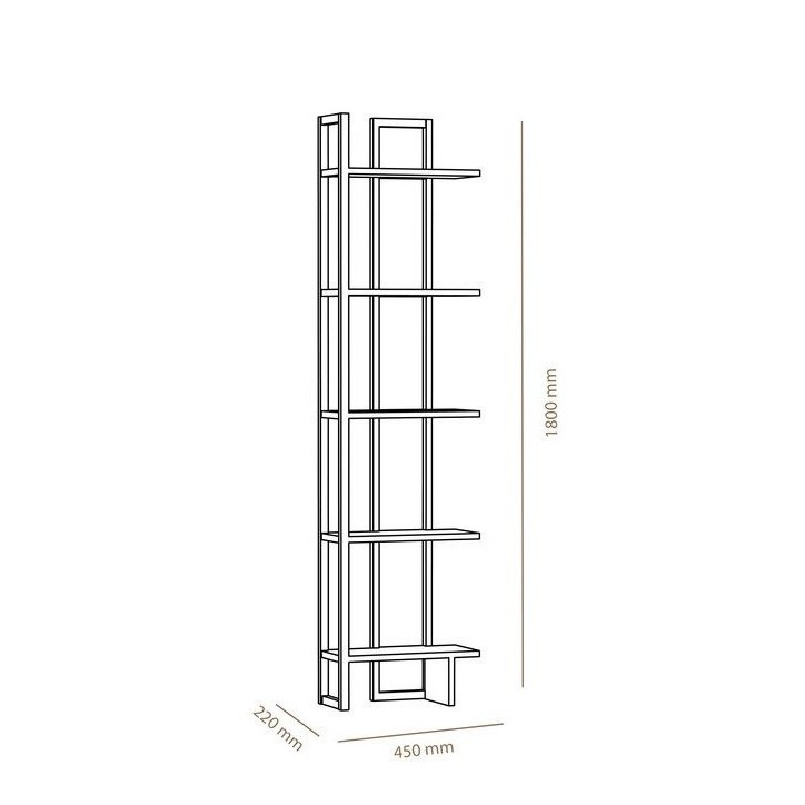 Bibliothèque ALICE Doré - blanc 45 cm