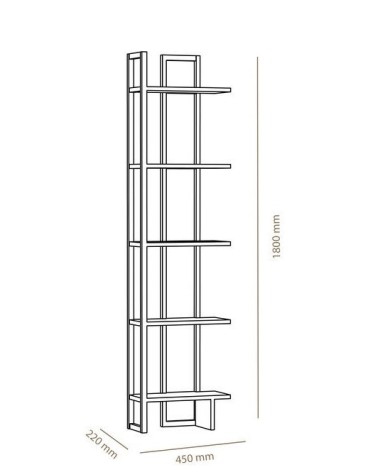 Bibliothèque ALICE Blanc - bois 45 cm