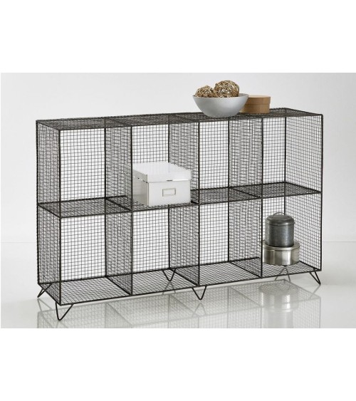 Bibliothèque GRID 160 cm métal noir