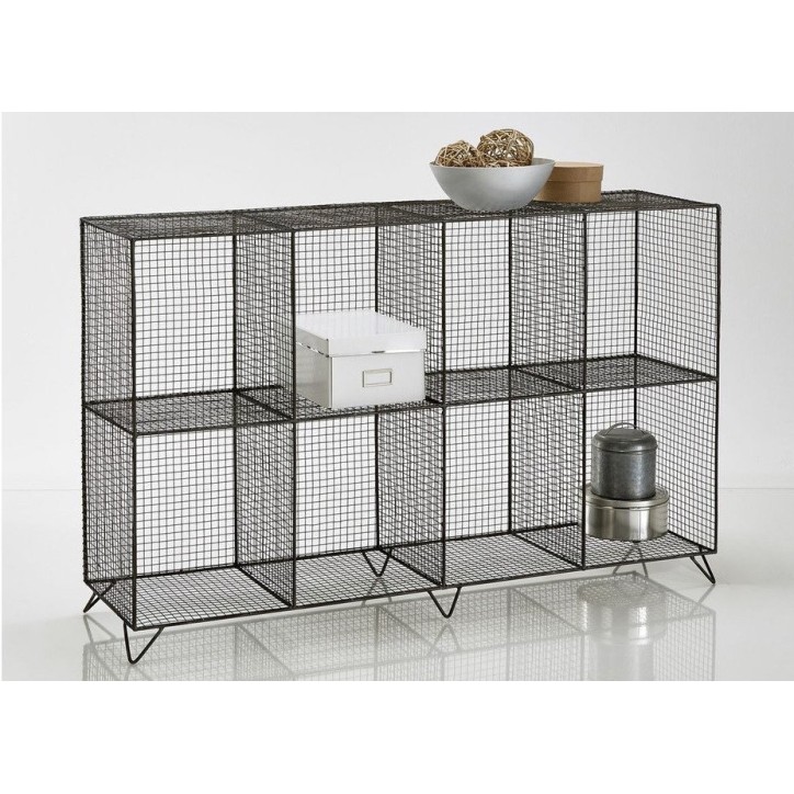 Bibliothèque GRID 160 cm métal noir