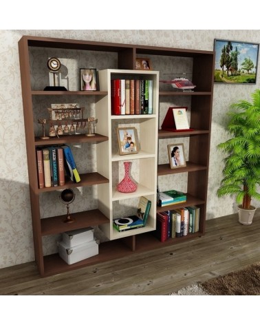 Bibliothèque GRANDE Wengé - érable 125 cm