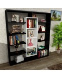 Bibliothèque GRANDE Noir - blanc 125 cm