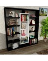 Bibliothèque GRANDE Noir - blanc 125 cm