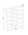 Bibliothèque GRANDE Blanc - rouge 125 cm