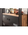 Bibliothèque COSMO CORTEX 90 cm bois et métal noir